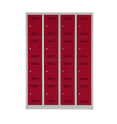 Schließfachschrank MonoBloc ML11Q4506, Metall, 4 Abteile mit 16 Fächern, abschließbar, 118,3x170cm (BxH), rot