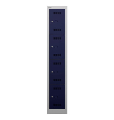 Schließfachschrank MonoBloc ML03S4505, Metall, 1 Abteil mit 4 Fächern, abschließbar, 32,2x170cm (BxH), blau
