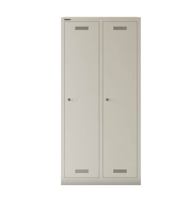 Spind MonoBloc MLD08D1645, Metall, 2 Abteile mit 2 Fächern, abschließbar, 81x170cm (BxH), lichtgrau Spind MonoBloc MLD08D1645, Metall, 2 Abteile mit 2 Fächern, abschließbar, 81x170cm (BxH), lichtgrau