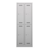 Spind MonoBloc ML06D2645, Metall, 2 Abteile mit 4 Fächern, abschließbar, 61x170cm (BxH), lichtgrau