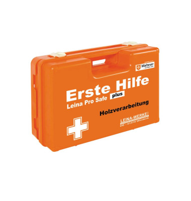 LEINA-WERKE Erste-Hilfe-Kasten Pro Safe plus Holzverarbeitung DIN 13169 + branchenbezogene Zusatzerweiterung orange