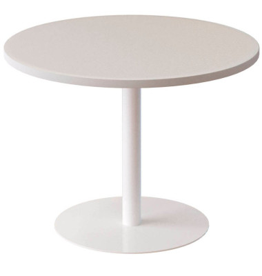 Beistelltisch, 60cm (H), 80x60x80cm (BxT), rund, wei&szlig; / wei&szlig;