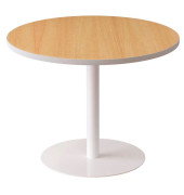 Beistelltisch, 60cm (H), 80x60x80cm (BxT), rund, buche / wei&szlig;