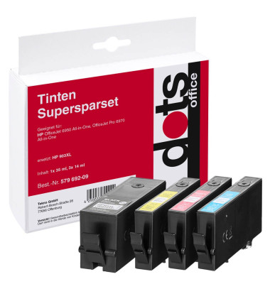 dots schwarz, cyan, magenta, gelb Tintenpatronen ersetzt HP 903XL dots schwarz, cyan, magenta, gelb Tintenpatronen ersetzt HP 903XL