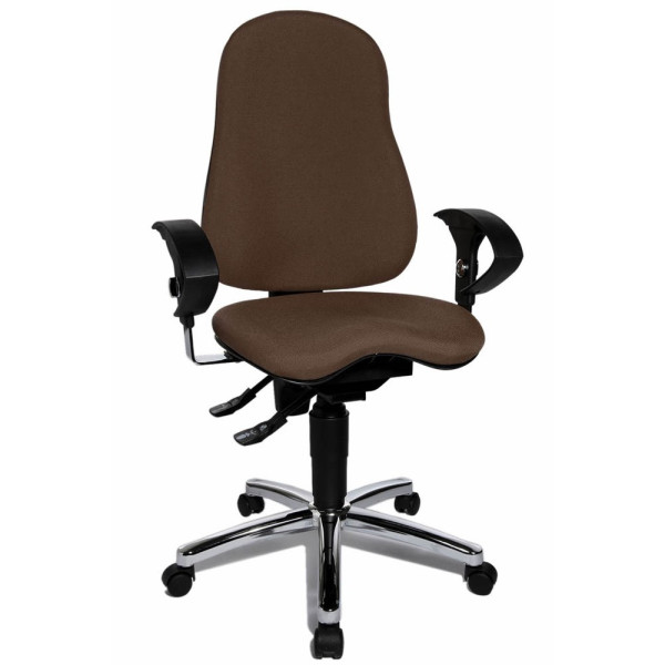4014296726854 - Bürostuhl Sitness® 10 SI59U G08 Stoff braun Gestell chrom 4014296726854 - Bürostuhl Sitness® 10 SI59U G08 Stoff braun Gestell chrom