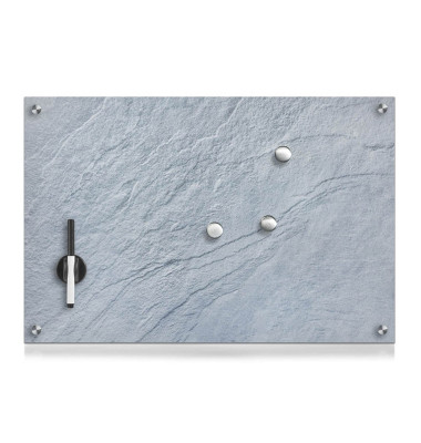 Glas-Magnettafel 60,0 x 40,0 cm Schiefer grau