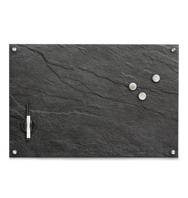 Glas-Magnettafel 60,0 x 40,0 cm Schiefer anthrazit