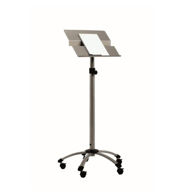 Stehpult ECO, höhenverstellbar 105-145cm (H), 62x62cm (BxT), rechteckig, grau / silber