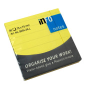 Haftnotizen 5654-34-L, 75x75mm, gelb, liniert, quadratisch