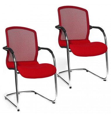 2 Topstar Open Chair 100 Besucherstühle rot