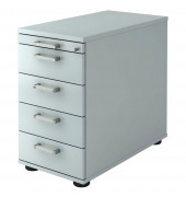 Standcontainer VSC50/5/5/RE VSC, grau, 5 Schubladen, Spanplatte, melaminbeschichtet, abschlie&szlig;bar