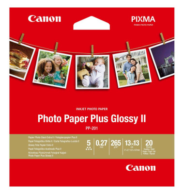 Fotopapier PP-201 Plus Glossy II 2311B060, 13x13cm, für Inkjet, 265g weiß glänzend einseitig bedruckbar