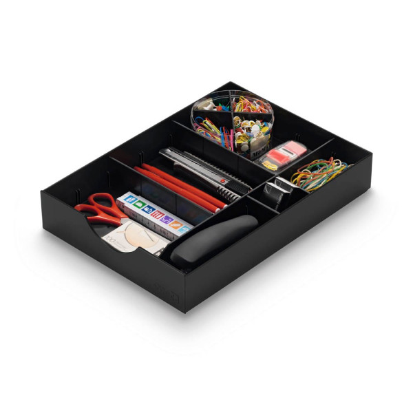 7612176081443 - - Schublade doc 23 x 53 x 32 cm (b x h x t) geschlossen inkl 1 Längststeg 2 Querstege Polyl schwarz