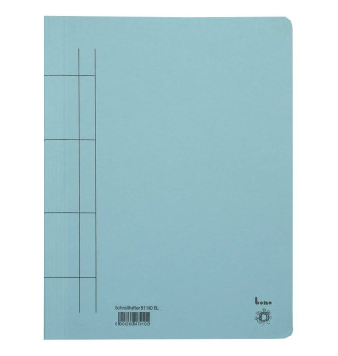 Schnellhefter 081100BL, A4, blau, Karton, 250g, Vorderdeckel opak Schnellhefter 081100BL, A4, blau, Karton, 250g, Vorderdeckel opak