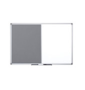 Kombitafel MAYA KOMBI XA0328170, 90x45cm, Filz + Metall (geteilt), Aluminiumrahmen, grau + weiß