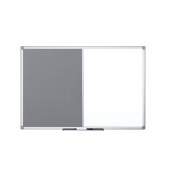 Kombitafel MAYA KOMBI XA0528170, 120x90cm, Filz + Metall (geteilt), Aluminiumrahmen, grau + weiß