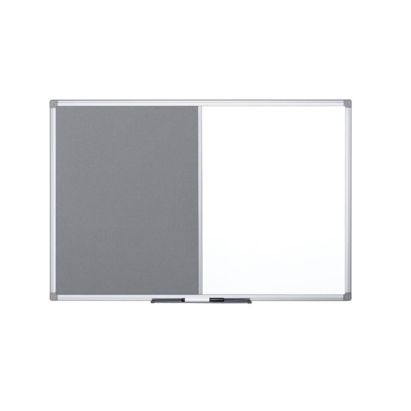 5603750265283 - Kombitafel MAYA KOMBI XA0528170 120x90cm Filz + Metall (geteilt) Aluminiumrahmen grau + weiß 5603750265283 Bi-Office