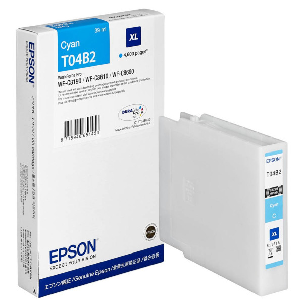 8715946726762 - T04B2 - XL size - cyan - original - ink cartridge - Tintenpatrone Cyan