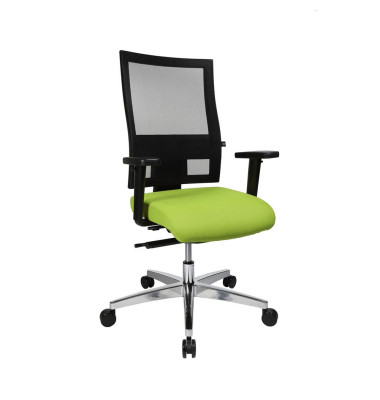 Bürostuhl Profi Net 11, grün / silber, mit Armlehnen, bis 110kg