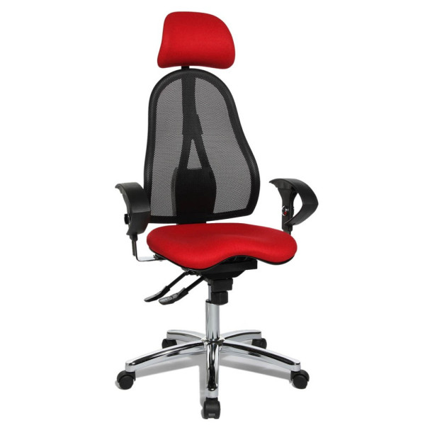 4014296227054 - Bürostuhl Sitness 45 ST99U L51X rot schwarz chrom Stoff 4014296227054 - Bürostuhl Sitness 45 ST99U L51X rot schwarz chrom Stoff