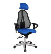 B&uuml;rostuhl Sitness 45, royalblau / chrom, mit Armlehnen, bis 110kg, mit Kopfst&uuml;tze