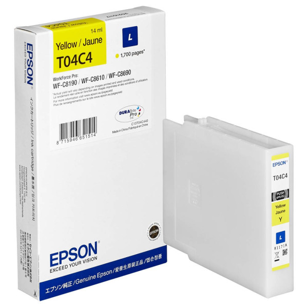 8715946651514 - T04C4 - L size - yellow - original - ink cartridge - Tintenpatrone Gelb 8715946651514 - T04C4 - L size - yellow - original - ink cartridge - Tintenpatrone Gelb