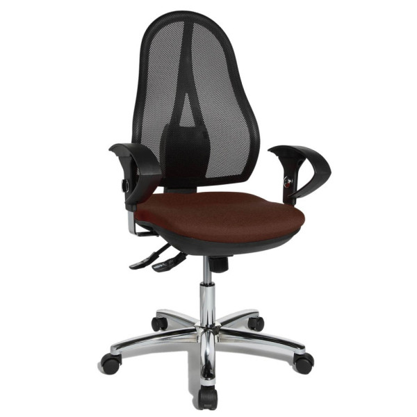 4014296734262 - Bürostuhl Open Point SY Deluxe braun   chrom mit Armlehnen bis 110kg 4014296734262 Topstar