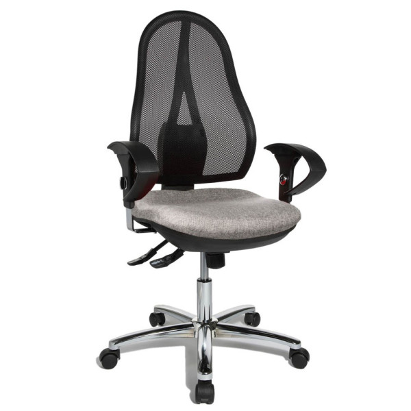 4014296734279 - Bürostuhl Open Point SY Deluxe OP290U G23 hellgrau schwarz chrom Stoff 4014296734279 - Bürostuhl Open Point SY Deluxe OP290U G23 hellgrau schwarz chrom Stoff