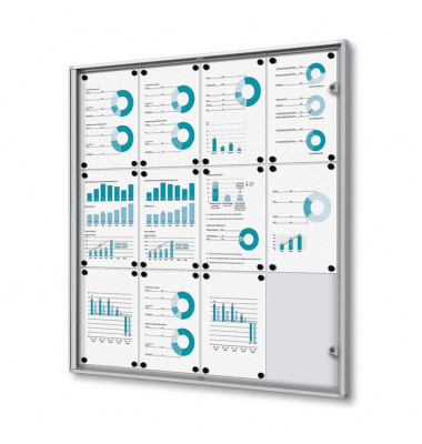 Schaukasten Economy XS B1 SCXS12XA4B1, 12xA4, silber, magnetisch