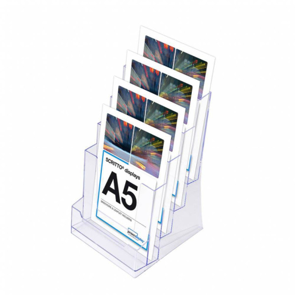 8595578367799 - 2 Tischprospekthalter SL transparent DIN A5 4 Fächer 8595578367799 - 2 Tischprospekthalter SL transparent DIN A5 4 Fächer