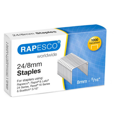 Heftklammern 24/8, 1456, Stahldraht verzinkt, Heftleistung 2-50 Blatt