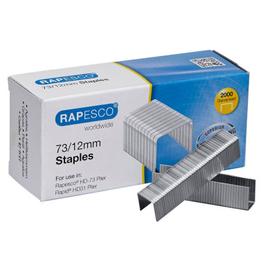 Heftklammern 73/12, 1261, Stahldraht verzinkt, Heftleistung 2-70 Blatt