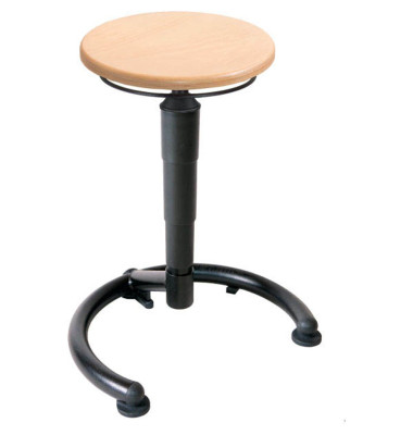 Hocker 09600 A8-M-B, buche, mit Bodengleitern, höhenverstellbar, bis 120kg