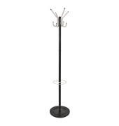Garderobenständer 88599, mit 4 Haken, mit Schirmständer, Metall, schwarz