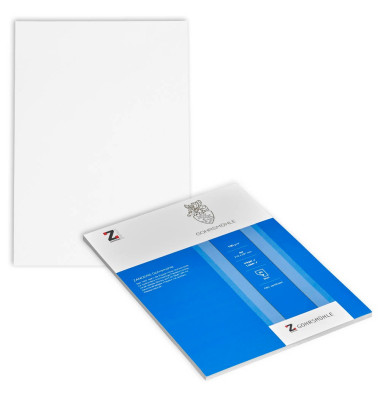 Briefblock 90023420, Lineatur 20 / blanko, A4, 90g, weiß, 50 Blatt