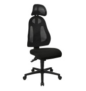 Bürostuhl Free Art mit Kopfstütze, schwarz / schwarz, bis 110kg