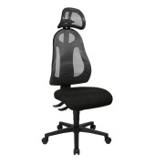 Bürostuhl Free Art mit Kopfstütze, anthrazit/schwarz / schwarz, bis 110kg