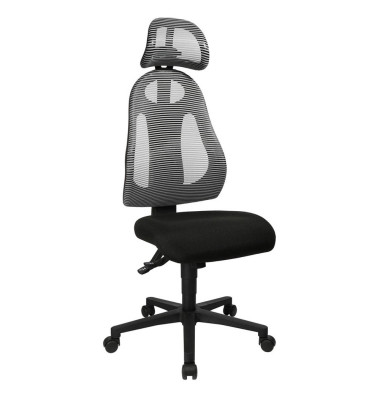 Bürostuhl Free Art mit Kopfstütze, hellgrau/schwarz / schwarz, bis 110kg