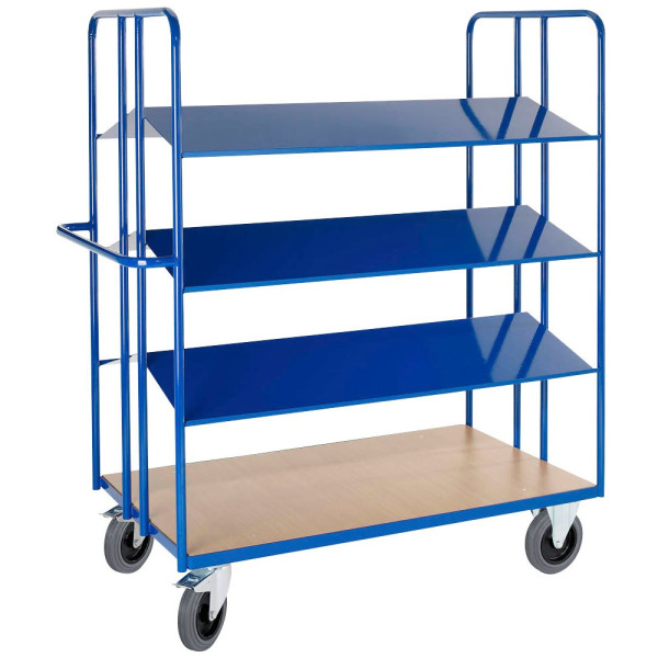 4250448510555 - Rollcart Kommissionierwagen mit 4 doppelseitigen Blechladeflächen 2x1350x400mm 4250448510555 - Rollcart Kommissionierwagen mit 4 doppelseitigen Blechladeflächen 2x1350x400mm