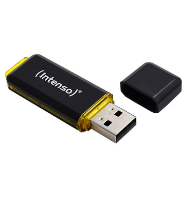 USB-Stick High Speed Line 3537491, schwarz/gelb, USB 3.2, 128 GB