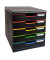 Schubladenbox Modulo 301914D schwarz/bunt 5 Schubladen geschlossen