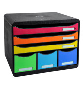 Schubladenbox Store-Box 306798D schwarz/bunt 6 Schubladen geschlossen