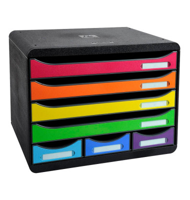 Schubladenbox Store-Box 307798D schwarz/bunt 7 Schubladen geschlossen