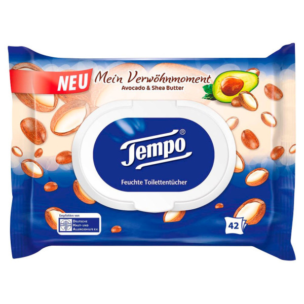 7322540950595 - Toilettenpapier feucht Mein Verwöhnmoment Avocado Shea Butter 836228 1-lagig weiß 42 Blatt 7322540950595 42 Tuch 7322540950595 - Toilettenpapier feucht Mein Verwöhnmoment Avocado Shea Butter 836228 1-lagig weiß 42 Blatt 7322540950595 42 Tuch
