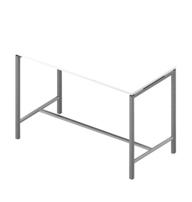 Stehtisch Creo CRTR0160/3DTF 107cm (H), 160x80cm (BxT), rechteckig, weiß / silber