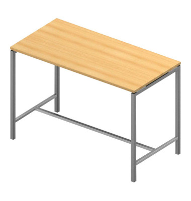 Stehtisch Creo CRTR0160/3B2I 107cm (H), 160x80cm (BxT), rechteckig, buche / silber
