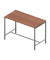 Stehtisch Creo CRTR0160/3EMN 107cm (H), 160x80cm (BxT), rechteckig, nussbaum / silber