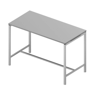 Konferenztisch Creo CRTR0160/3EB5, 107cm (H), 160x80cm (BxT), rechteckig, grau / weiß