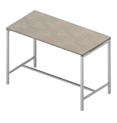 Konferenztisch Creo CRTR0160/3H5O, 107cm (H), 160x80cm (BxT), 4 Personen, rechteckig, beton / weiß