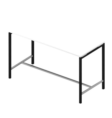 Konferenztisch Creo CRTR0180/37KC, 107cm (H), 180x80cm (BxT), rechteckig, weiß / dunkelgrau